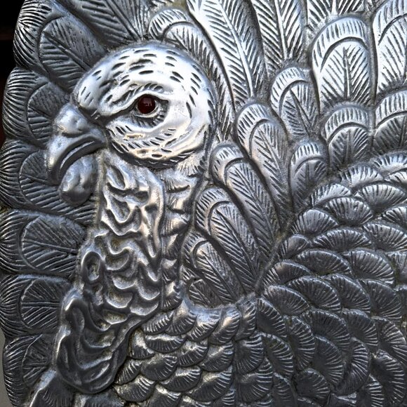 Stunning Vintage Arthur Court Sculpted Cast Aluminum Turkey Serving Platter - Picture 7 of 10